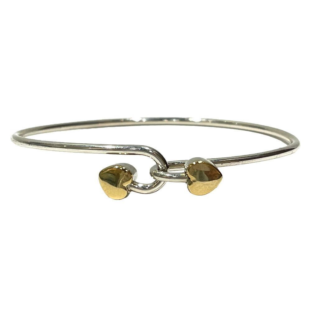 Tiffany Solid Double Heart Bangle Silver Gold - image 1